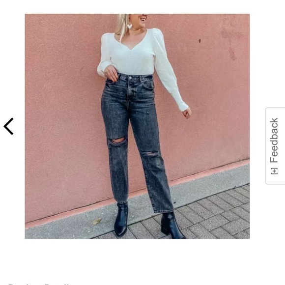 Express Black Straight Ankle High Rise Distressed - Picture 3 of 14